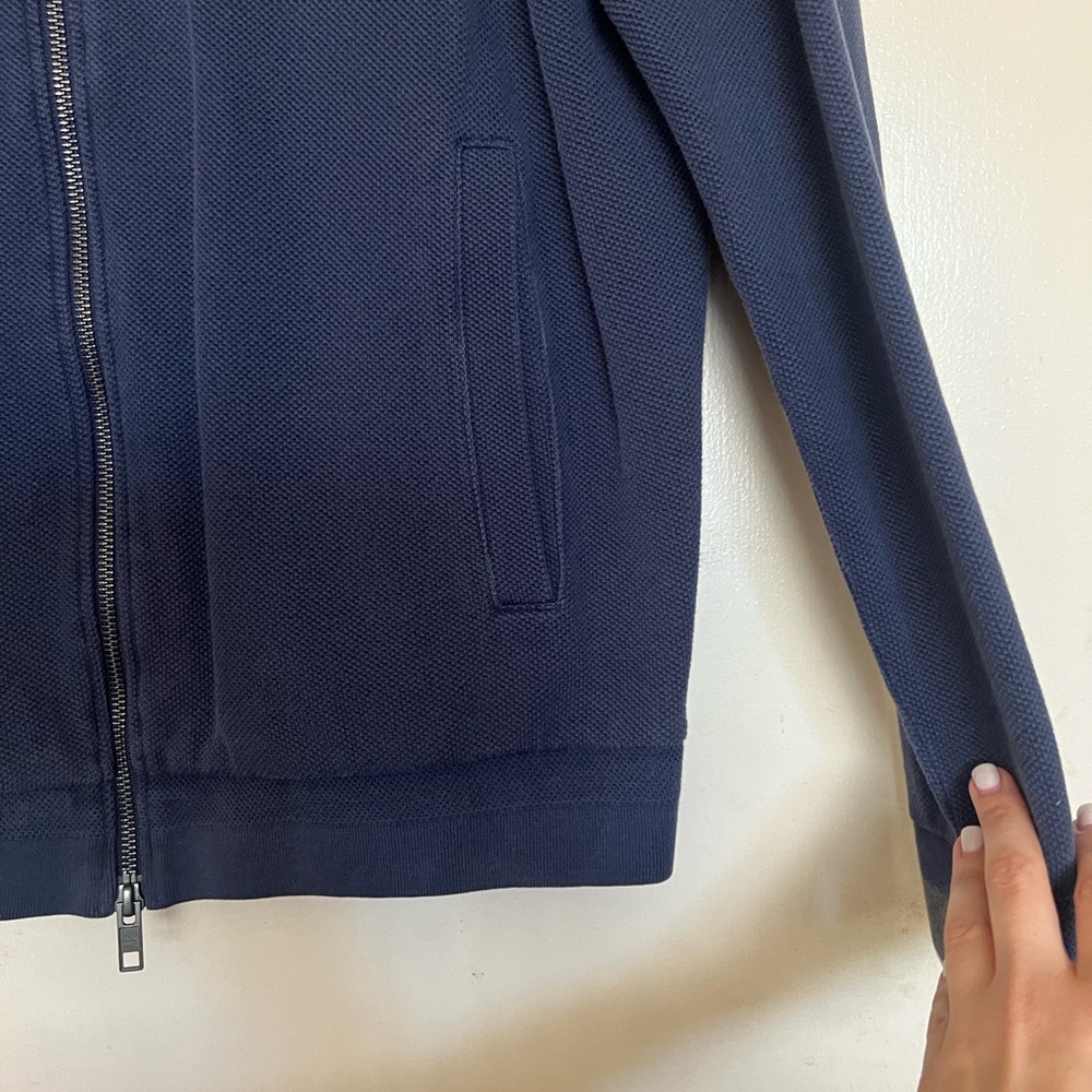 Lacoste Men's Navy Zip-Up Sweater in Navy - Picture 3 of 6